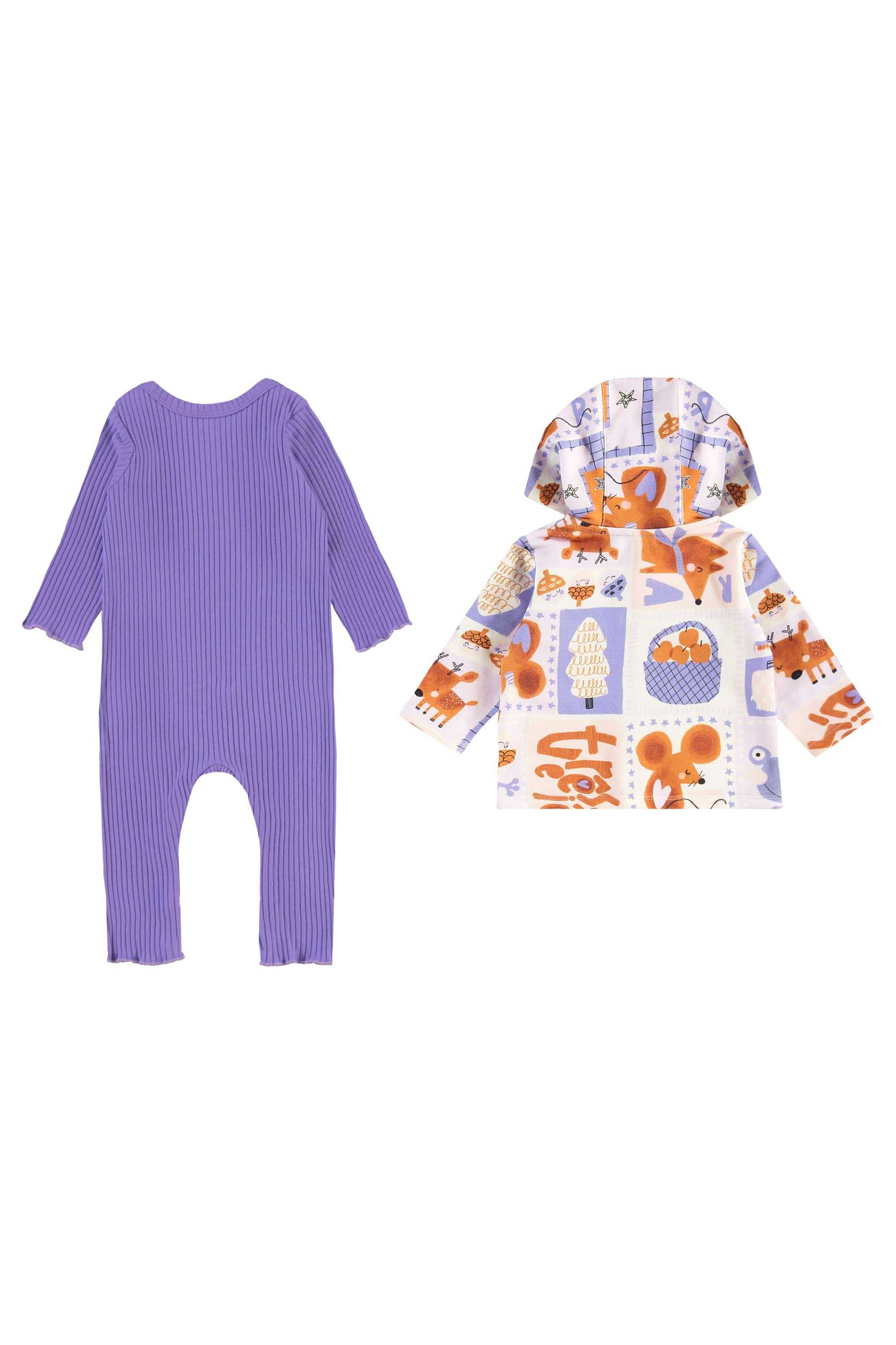 Conjunto Bebê Menina com Jaqueta e Macacão Jardim Secreto (Off White) Três e Já - Imagem 30